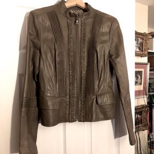 Taupe leather jacket size small